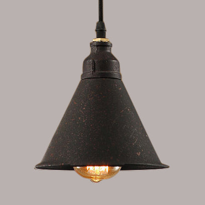 Dark Rust Conical Hanging Ceiling Light Antique Style Iron 1 Light Dining Room Pendant Lighting Rust Clearhalo 'Art Deco Pendants' 'Cast Iron' 'Ceiling Lights' 'Ceramic' 'Crystal' 'Industrial Pendants' 'Industrial' 'Metal' 'Middle Century Pendants' 'Pendant Lights' 'Pendants' 'Tiffany' Lighting' 99685