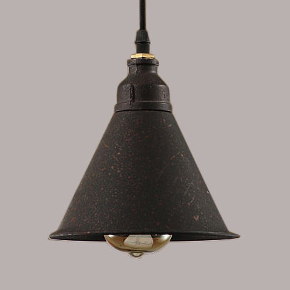 Dark Rust Conical Hanging Ceiling Light Antique Style Iron 1 Light Dining Room Pendant Lighting Clearhalo 'Art Deco Pendants' 'Cast Iron' 'Ceiling Lights' 'Ceramic' 'Crystal' 'Industrial Pendants' 'Industrial' 'Metal' 'Middle Century Pendants' 'Pendant Lights' 'Pendants' 'Tiffany' Lighting' 99686