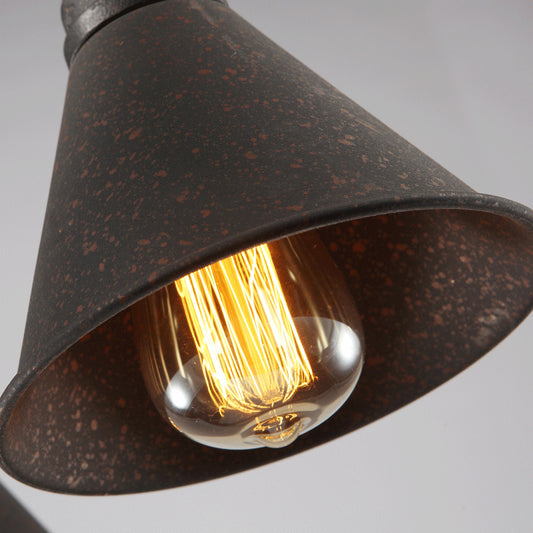 Dark Rust Conical Hanging Ceiling Light Antique Style Iron 1 Light Dining Room Pendant Lighting Clearhalo 'Art Deco Pendants' 'Cast Iron' 'Ceiling Lights' 'Ceramic' 'Crystal' 'Industrial Pendants' 'Industrial' 'Metal' 'Middle Century Pendants' 'Pendant Lights' 'Pendants' 'Tiffany' Lighting' 99687
