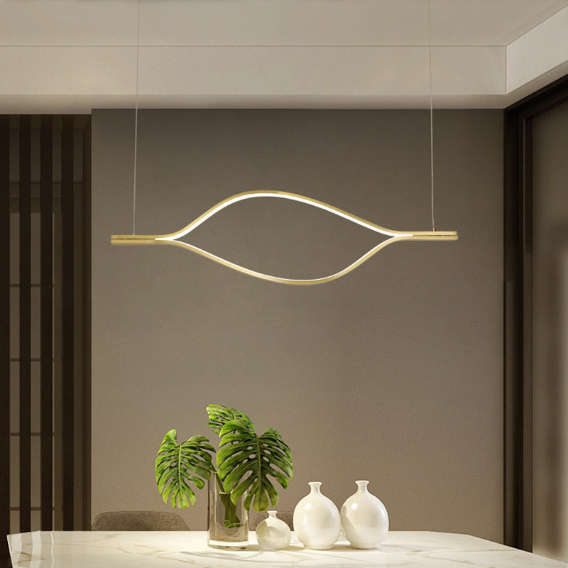 Modern Waving Chandelier Light Fixture Metal Hanging Pendant Lights for Living Room Gold Clearhalo 'Ceiling Lights' 'Chandeliers' 'Modern Chandeliers' 'Modern' Lighting' O1CN016Ztpss1ClSaxNXCnn__2207888080121-0-cib