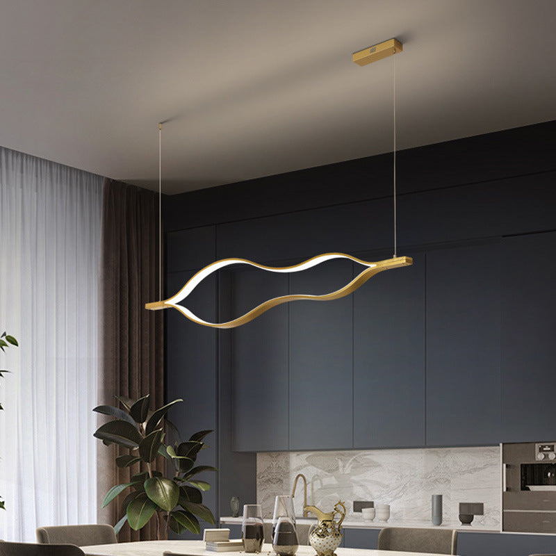 Modern Waving Chandelier Light Fixture Metal Hanging Pendant Lights for Living Room Gold 47.5" Clearhalo 'Ceiling Lights' 'Chandeliers' 'Modern Chandeliers' 'Modern' Lighting' O1CN01XrjgfZ1ClSaur0eSC__2207888080121-0-cib